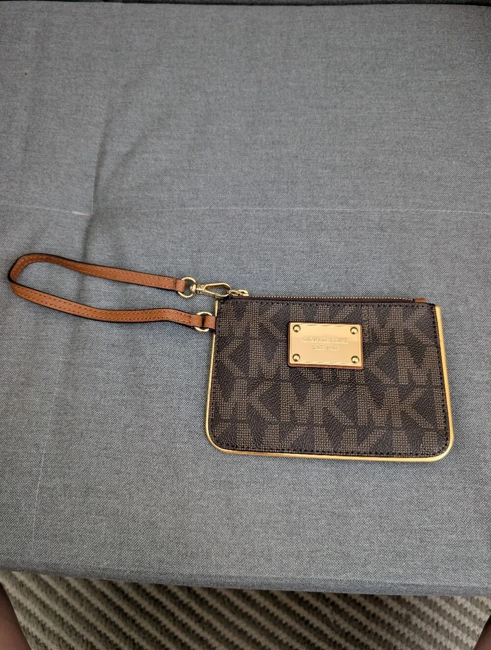 Michael Kors Brown MK Logo Wristlet